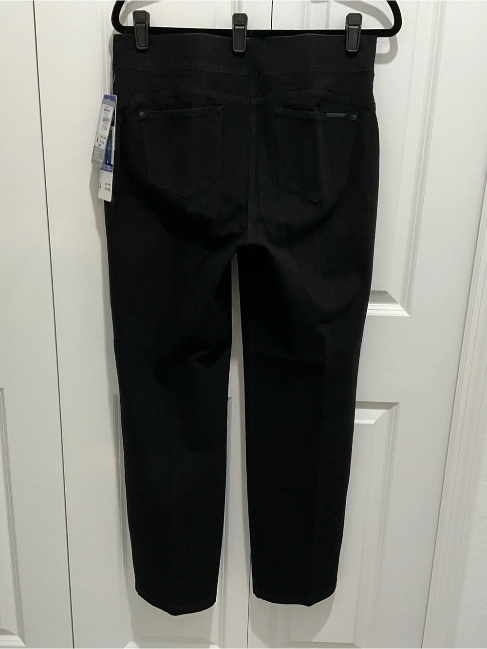 Nygard Luxe Denim Straight Slims L (14-16) BLACK Pull On Jeans